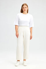 TOUCHÉ - Dames Broek van crêpe met elastische taille, Regular Fit