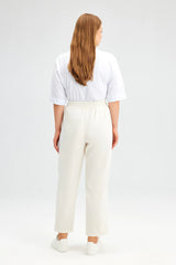 TOUCHÉ - Dames Broek van crêpe met elastische taille, Regular Fit