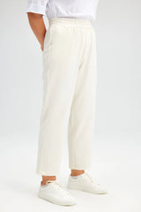 TOUCHÉ - Dames Broek van crêpe met elastische taille, Regular Fit