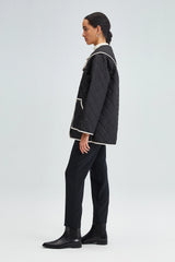 Kontrast Biyeli Dolgulu Ceket