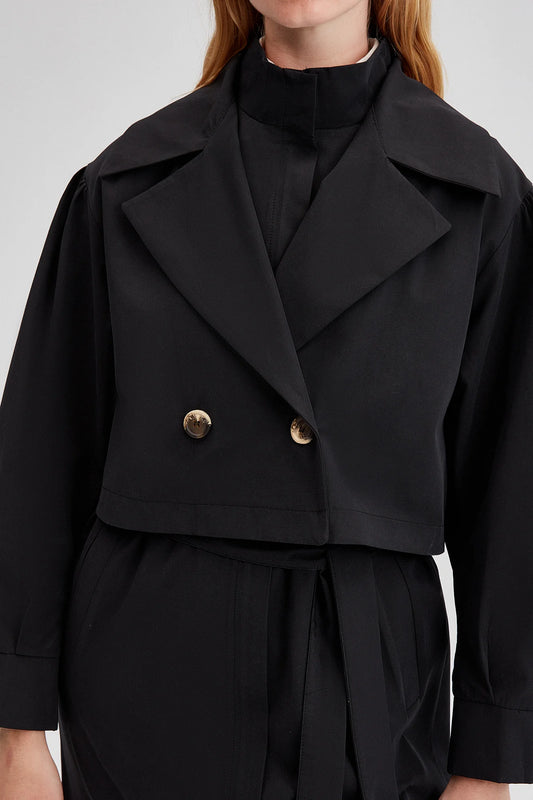 TOUCHÉ - Double Breasted- Tweedelige Trenchcoat, Lange mantels met riem Dames - zwart