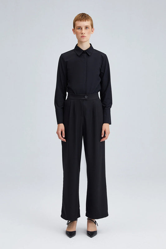 TOUCHÉ - Dames Broek Met Hoge Taille En Wijde Pijpen