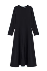 TOUCHÉ - Dames A-LINE CREPE Maxi Jurk met Lange Mouwen - Zwart