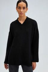 V Yakalı Örme Kazak