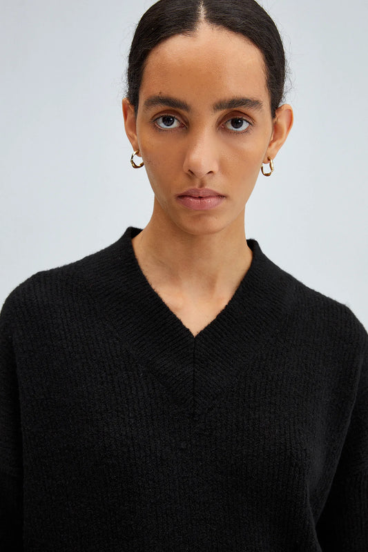 TOUCHÉ - Dames Gebreide Trui met V-hals - Zwart