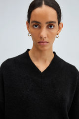 V Yakalı Örme Kazak