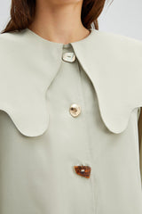 TOUCHÉ - Dames Popeline Jurk met Brede Kraag en Knoopdetails