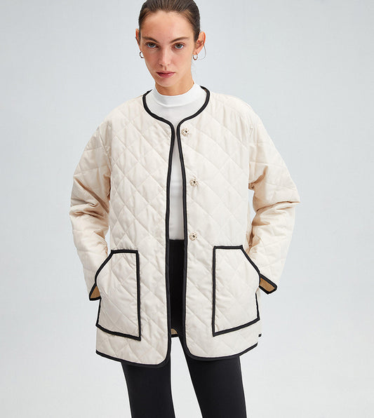 TOUCHÉ - Dames Gewatteerd Jas Met Contrasterende Biezen
