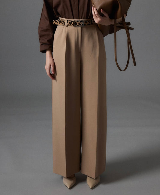 Dames broek met wijde pijpen - Camel