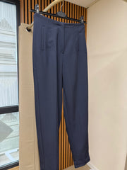 Zebux, Donkerblauwe broeken met hoge taille voor dames