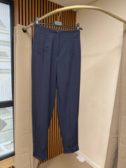 Zebux, Donkerblauwe broeken met hoge taille voor dames