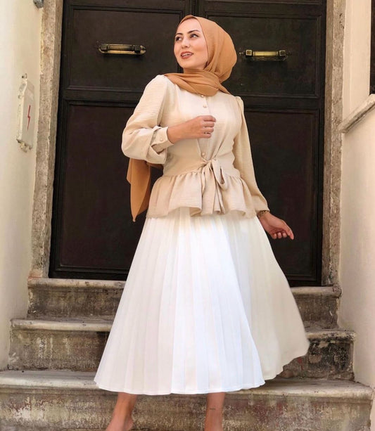 Geplooide rok - Gevouwen - Lange rok - Dameskleding