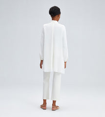 TOUCHÉ - Tuniek met Hoge Kraag en  Lange Mouwen - Elegante Witte Chiffon Blouse dames